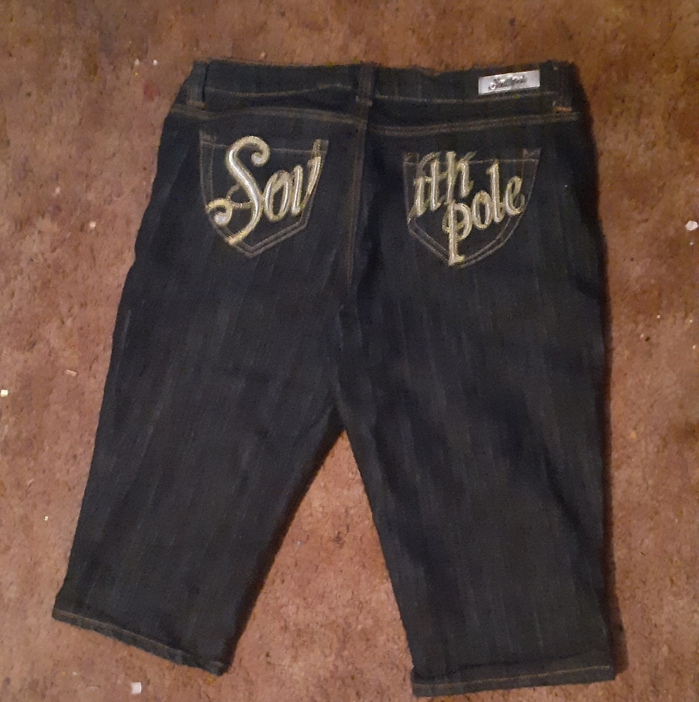southpole womens capri with gold embroidery size 18